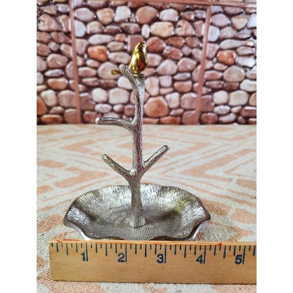 Two's Company Gold Bird on Branch Jewelry/Ring Holder Tree Stand Display Metal - Picture 7 of 7